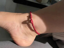 鵲奢朱砂腳鏈平安扣腳鏈女2025新款潮個(gè)性不掉色足鏈紅色好運腳繩轉運 酒紅繩款 曬單實(shí)拍圖