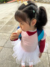 三沙（Sansha）兒童芭蕾舞蹈服TUTU紗裙練功服開襠短袖演出服68AH0002粉L 曬單實(shí)拍圖