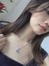 伊凡迪純銀項鏈女生士托帕石紫水晶3克拉生日新年禮物送老婆女友 三克拉托帕石【免費刻字，順豐】 曬單實(shí)拍圖