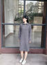 lagogo【抗起球】半拉鏈針織連衣裙女拉谷谷2024年冬新款中長(zhǎng)裙 灰色 L (165) 曬單實(shí)拍圖