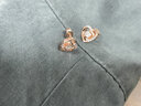 VCIXYOU永恒之心足銀耳釘女時(shí)尚百搭珠寶首飾七夕節情人節生日禮物送女友 玫瑰金色·白鉆+精美禮盒 曬單實(shí)拍圖