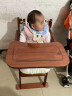 好奇娃加大加厚1-6-8岁宝宝实木餐椅儿童餐桌椅子便携多功能可折叠可调节座椅婴儿家用吃饭餐椅 咖啡色：标准一体款(配坐垫+餐盘+安全带) 实拍图