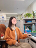 妃莉杋（FeiLiFan）休閑褲女裝套裝2024新款秋季茶系穿搭一整套小個子時尚減齡兩件套 橘色毛衣+米杏色休閑褲 M 曬單實拍圖