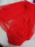 ESQTJF 大紅色跳舞長(cháng)款雪紡圍巾喬其紗絲巾薄款女士百搭素色單色紗巾旅 大紅色 150x50cm 曬單實(shí)拍圖
