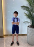 羅蒙畢業(yè)兒童畢業(yè)演出服套裝男女童表演服小學(xué)生幼兒園班服合唱團(tuán)服夏 男童：短袖襯衫+短褲+背帶+領(lǐng)結(jié) 140 曬單實(shí)拍圖