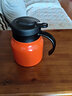 茶花谷不銹鋼茶壺家用老白茶茶水分離保溫茶壺大容量悶茶壺 溫度顯示（800ml）活力橙 曬單實(shí)拍圖