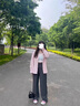 VEOX褲子夏季女2025年新款高腰垂感直筒梨形身材褲子窄版休閑褲女 灰色[長(cháng)褲款]雙紐扣 S [89斤內] 曬單實(shí)拍圖