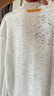 COCOBELLA優(yōu)雅微透視鏤空蕾絲襯衫女深V領(lǐng)長(cháng)袖針織衫NLC55 白色 S 曬單實(shí)拍圖