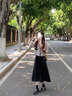艾珠兒（Aizhuer）針織連衣裙2025年秋季套裝女新款法式小個(gè)子小香冷淡風(fēng)氣質(zhì)長裙 毛衣+黑色半身裙 45/55kg/M 曬單實(shí)拍圖