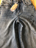 紫涵（ZIHAN）【奶噗噗IP聯(lián)名】紫涵闊腿印花牛仔褲女秋季寬松純棉褲子 深牛仔藍 M 曬單實(shí)拍圖