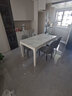 初屋巖板餐桌椅組合 意式輕奢中小戶(hù)型簡(jiǎn)約方餐桌吃飯桌子餐廳家具 白色框架 皮椅款【亮光雪山白】 1.5m  一桌4椅 曬單實(shí)拍圖