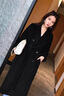 皮爾卡丹（pierre cardin）雙面羊絨大衣女冬季新款韓版中長款過膝黑色風衣100羊毛呢外套女 黑色 S 建議95-110斤 曬單實拍圖