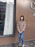 坦博爾小個(gè)子美拉德羽絨服女短款連帽保暖韓版秋冬外套TBF330332D 焦栗褐 S (160) 曬單實(shí)拍圖