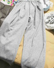沂懿休閑褲子女寬松闊腿褲春秋2026新款直筒衛褲松緊高腰顯瘦運動(dòng)長(cháng)褲 抽繩口袋闊腿衛褲【灰色】 S 曬單實(shí)拍圖