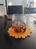匠之典作 高檔木把公道杯玻璃手工鑲銀茶海分茶器加厚茶漏一體套裝 觀山木把四方公杯（八方來財） 曬單實拍圖