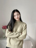 lagogo【抗起球】半高領毛衣女拉谷谷2024年冬季新款慵懶風針織衫 淺綠色 M 曬單實拍圖