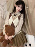 鹿依檸jk制服連衣裙女秋冬2024新款女裝復(fù)古英倫學(xué)院風(fēng)學(xué)生減齡套裝裙子 馬甲+襯衫+百褶短裙 M 曬單實(shí)拍圖