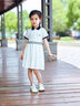 可可鴨（QQ DUCK）童裝女童連衣裙兒童裙子學(xué)院JK裙青少年衣服經(jīng)典校園白色；120 曬單實(shí)拍圖