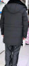 南极人羽绒服男中老年中长款加厚保暖连帽老年人外套男装冬爸爸装 中长款-无毛领-黑色 L(可穿110-130斤) 实拍图