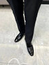 老爺車(chē)（WECKER）春夏男士皮鞋真皮增高鞋正裝德比鞋尖頭亮皮鞋男新郎結(jié)婚鞋涼皮鞋 982718黑色[平跟單鞋款] 37 曬單實(shí)拍圖