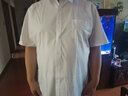 賓牧鳥(niǎo)特大碼短袖襯衫夏裝男士加肥加大碼工作襯衣半袖純色有領(lǐng)商務(wù)休閑肥佬襯衣 白色 6XL/47（235-245斤） 曬單實(shí)拍圖