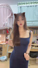 GARNUO吊帶連衣裙子女夏季2025新款法式氣質(zhì)高級(jí)感收腰顯瘦無袖背心長裙 藍(lán)色【吊帶長款】 S 曬單實(shí)拍圖