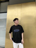 埖煦純棉短袖t恤男23夏季新款情侶裝潮流港風(fēng)印花短袖T恤上衣班服 黑色 L 曬單實(shí)拍圖