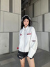 艾珠兒（Aizhuer）美式高街PU皮衣機車(chē)服女2025秋季新款設計感小眾寬松潮牌夾克外套 白色 M 曬單實(shí)拍圖