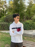 TOMMY HILFIGER男女簡(jiǎn)約休閑運(yùn)動(dòng)拼色刺繡合身內(nèi)搭連帽套頭衛(wèi)衣78J9718 白色YBR L 曬單實(shí)拍圖