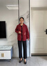 俞兆林媽媽裝紅色外套中老年女裝春秋風(fēng)衣短外套 Y243U2013 曬單實(shí)拍圖