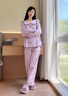 朵朵·可可24秋冬季新款純棉剪花布可愛(ài)寬松長(cháng)袖女家居服睡衣套裝 粉紫 M (160) 曬單實(shí)拍圖