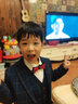 ELPA兒童西服套裝男童小西裝外套中大童花童禮服男孩格子鋼琴演出服裝 中藍(lán)橘格5件套：3件套+襯衫+領(lǐng)結(jié) 135碼 身高125-135cm 重55-60斤 曬單實(shí)拍圖