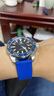 維瑞亞（VAGENARI）高端氟橡膠表帶平頭通用款18 19 20 21 22 23 24mm男女士手表表帶 藍色+針扣 送一對生耳桿 20.18mm（標準款） 曬單實(shí)拍圖