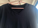 紅蜻蜓 短袖t恤女春夏季新款韓版V領(lǐng)女裝棉T恤打底夏裝上衣衫修身顯瘦 黑色 L 曬單實(shí)拍圖