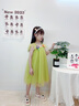 mlgt kids童裝女童連衣裙夏季新款兒童公主裙寶寶甜美吊帶裙網(wǎng)紗裙子 綠色 90 cm 曬單實拍圖
