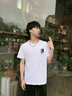 真維斯（Jeanswest）冰絲t恤男短袖夏季冰感運動速干衣服青年男士絲光棉寬松大碼半袖 白色(呆小貓胸標(biāo)) M (170) (30天質(zhì)量問題全額退) 曬單實拍圖