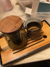 憶壺茶（YIHUTEA）茶具套裝整套茶具玻璃茶壺帶過(guò)濾泡茶壺茶水分離泡茶盤(pán)辦公家用杯 【3件套】黑色壺+品杯+托盤(pán) 1個(gè) 曬單實(shí)拍圖