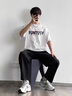 花花公子（PLAYBOY）純棉短袖t恤男重磅夏季2025新款寬松圓領(lǐng)體恤潮流潮牌男生半截袖 白色 L (115-125斤) 曬單實(shí)拍圖