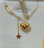 絲萊珠寶 999足金愛(ài)心流蘇星星不規則黃金項鏈5G黃金鎖骨套鏈約7.3克 愛(ài)心足金項鏈約7.3克左右 曬單實(shí)拍圖