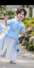 奧蒙威（AOMENGWEI）兒童漢服套裝男女童寶寶新中式夏季中國(guó)風(fēng)幼兒園唐裝兩件套YYHF1 藍(lán)色短袖（男女同款） 110cm 曬單實(shí)拍圖