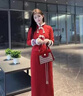 伊梵絡(luò )紅色新娘結婚包包女2024新款山茶花單肩斜挎包質(zhì)感珍珠手提包 紅色 曬單實(shí)拍圖