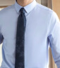 威可多（VICUTU）新疆棉灰色男士舒适长袖衬衫格雷系商务百搭棉质衬衣VBW88351010 免烫-蓝色 180/100B 实拍图