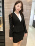 安依蓮職業(yè)裝女裝套裝小西裝女春秋商務正裝美容院套裙氣質(zhì)珠寶店工作服 2986黑色西裝+褲子+吊帶 S 曬單實拍圖