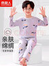 南極人（Nanjiren）兒童睡衣男童夏季薄款綿綢長(cháng)袖可外穿寬松家居服套裝灰色汽車(chē)120 曬單實(shí)拍圖