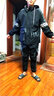 卡度頓男生套裝男秋冬季新款潮流ins衣服青少年學(xué)生裝潮牌休閑運動(dòng)套裝 黑藍套裝外套搭配褲子兩件套 XL 【120-140斤】 曬單實(shí)拍圖