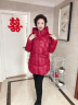 俞兆林媽媽冬裝中長(cháng)款羽絨服女2025新款中老年人外套加厚棉衣服奶奶棉襖DMJ-9376 紅色【棉服】  加厚XL 【建議105-120斤左右】 曬單實(shí)拍圖