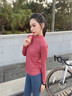 槿城瑜伽服女修身顯瘦拉鏈運動(dòng)外套長(cháng)袖速干緊身衣跑步健身服WT60 玫紅色 XL 曬單實(shí)拍圖