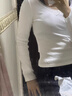 讓霧長(cháng)袖t恤女白色黑色打底衫內搭可外穿洋氣帶胸墊上衣春秋新款2026 蕾絲花邊蝴蝶結長(cháng)袖t恤【白色】 均碼 建議75-120斤 曬單實(shí)拍圖