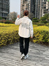 雅鹿春季外套男潮流港風(fēng)夾克男裝襯衫街頭休閑上衣衣服春秋款男士外衣 D687杏色 常規(guī) XL （推薦110-135斤） 曬單實拍圖
