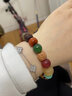 彩荷菩提多寶十八籽手串文玩佛珠手鏈和田玉蜜蠟朱砂天珠手持念珠 曬單實(shí)拍圖